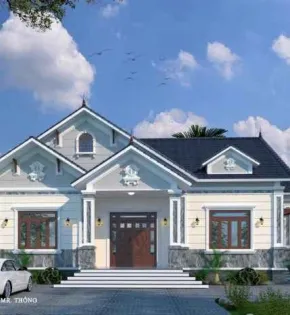 Tổng hợp mẫu biệt thự 1 tầng có 4 phòng ngủ