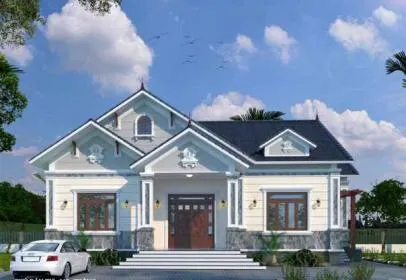 Tổng hợp mẫu biệt thự 1 tầng có 4 phòng ngủ