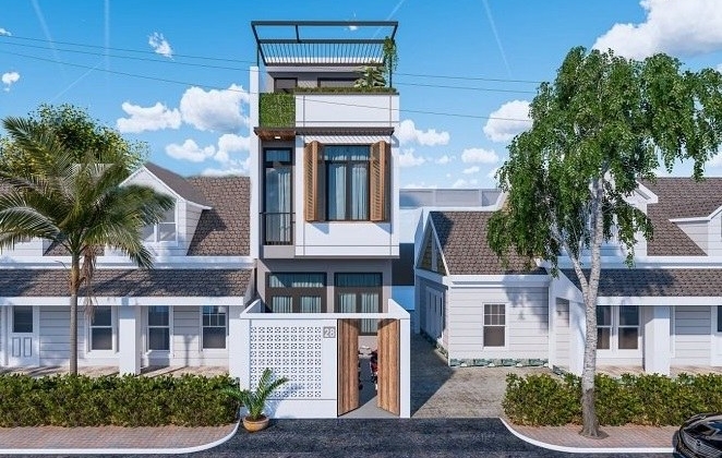 Mẫu nhà phố 2 tầng 4x15 đón đầu thiết kế theo xu hướng hiện đại