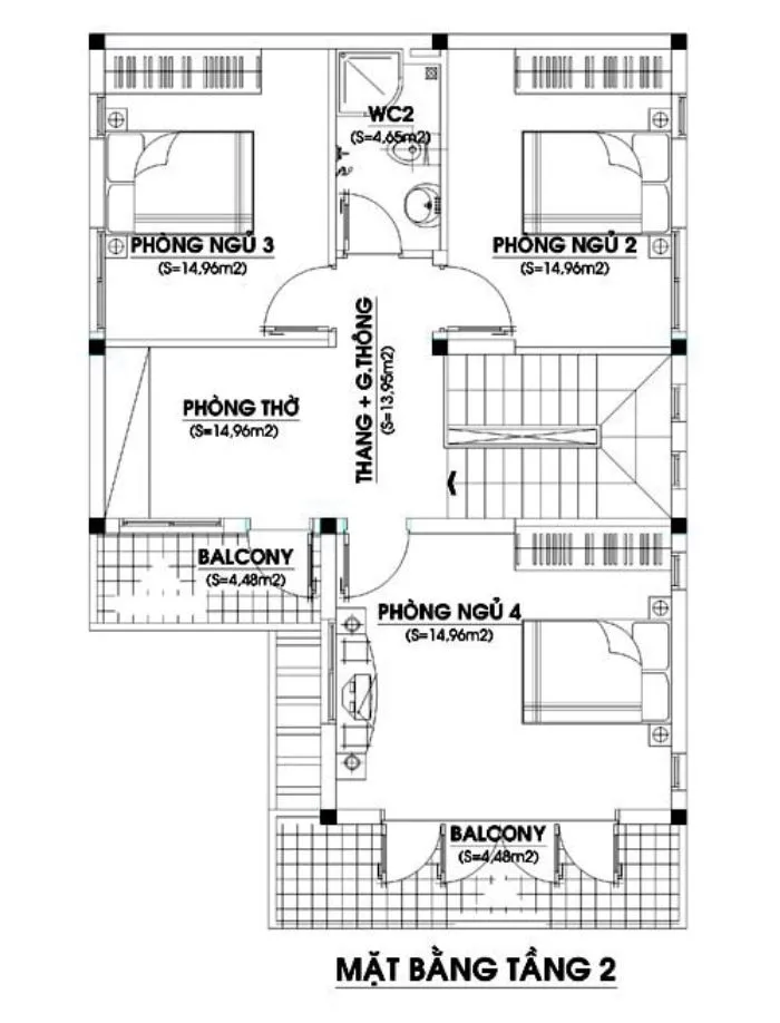 Thiết kế nhà 2 tầng 50m2 - 21