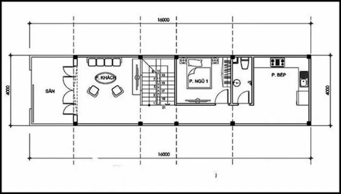 Thiết kế nhà 2 tầng 50m2 - 5