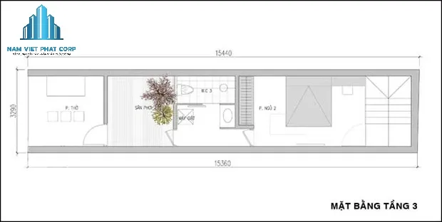 Mẫu thiết kế nhà ống 3 tầng 50m2