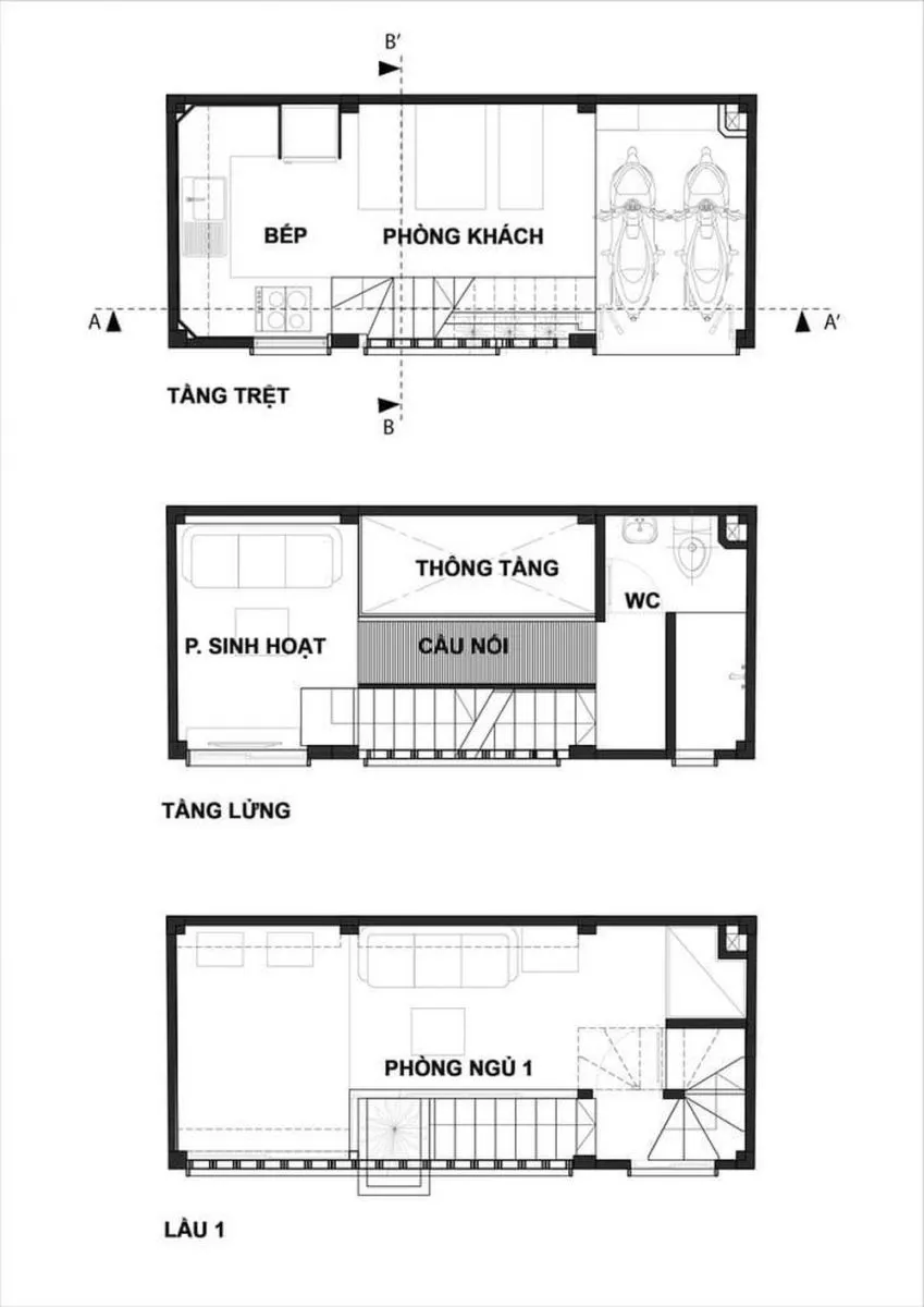 Thiết kế, thi công nhà có diện tích nhỏ 7x4 - 2